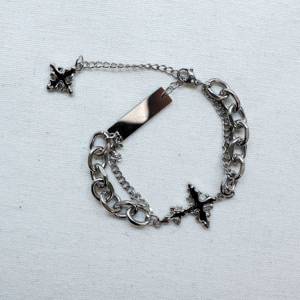 gothic cross charm y2k bracelet